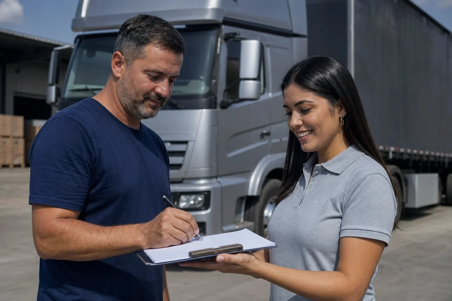 Profissional realizando cadastramento na ANTT para transportes.
